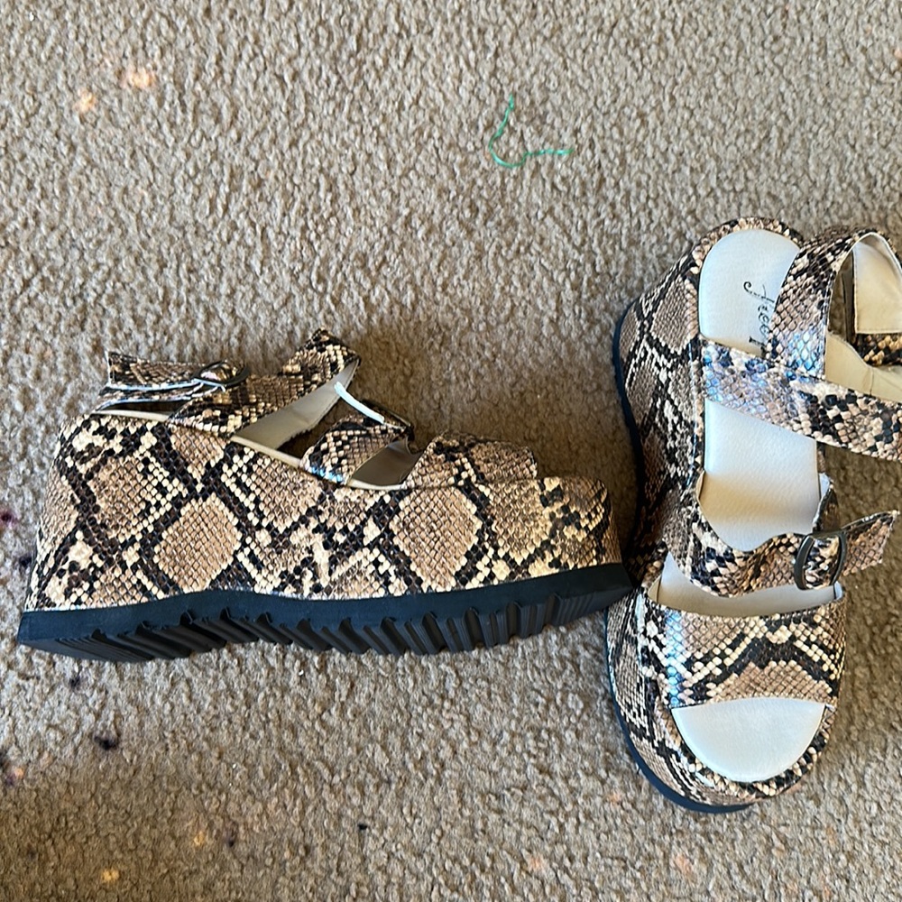 Free People Snake Print Sandals - image 4